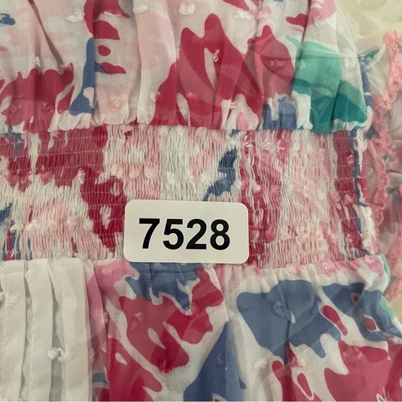 Poupette St Barth Mini Dress Alba Ct Pm in Pink Macro Peony 37528 - Picture 10 of 13